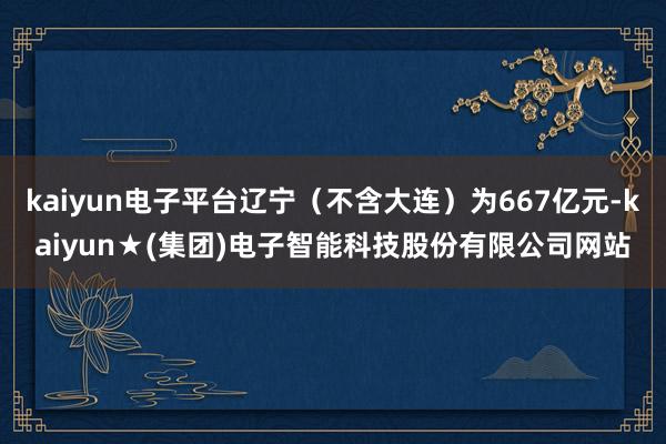 kaiyun电子平台辽宁(不含大连)为667亿元-kaiyun★(集团)电子智能科技股份有限公司网站