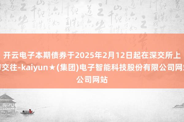 开云电子本期债券于2025年2月12日起在深交所上市交往-kaiyun★(集团)电子智能科技股份有限公司网站