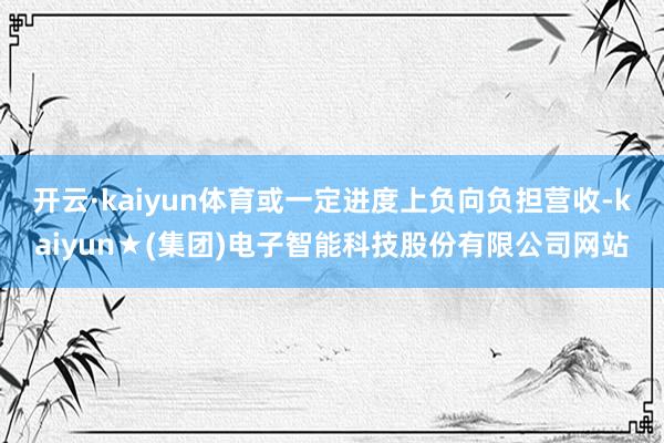 开云·kaiyun体育或一定进度上负向负担营收-kaiyun★(集团)电子智能科技股份有限公司网站