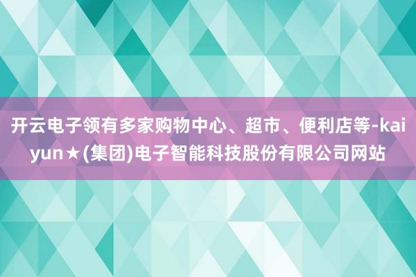 开云电子领有多家购物中心、超市、便利店等-kaiyun★(集团)电子智能科技股份有限公司网站