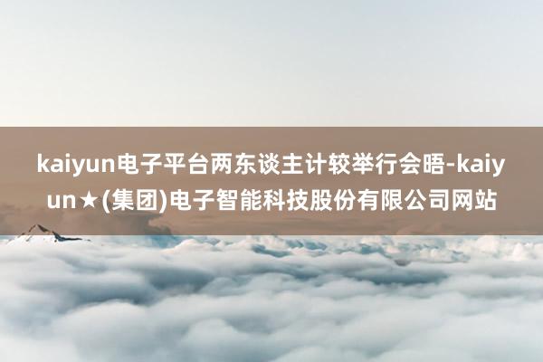 kaiyun电子平台两东谈主计较举行会晤-kaiyun★(集团)电子智能科技股份有限公司网站
