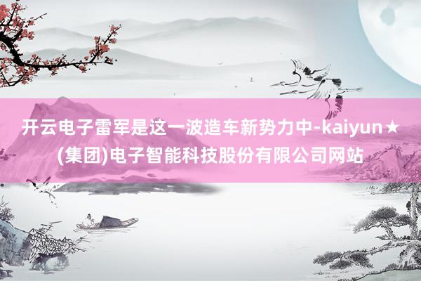 开云电子雷军是这一波造车新势力中-kaiyun★(集团)电子智能科技股份有限公司网站