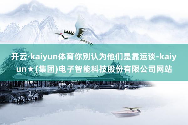 开云·kaiyun体育你别认为他们是靠运谈-kaiyun★(集团)电子智能科技股份有限公司网站